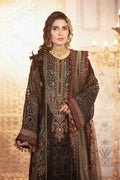 Unstitched MBROIDERED - Black and burnt gold (BD-2301) - Maira Collections