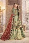 Unstitched MBROIDERED - Coral in Sea green (BD-2303) - Maira Collections